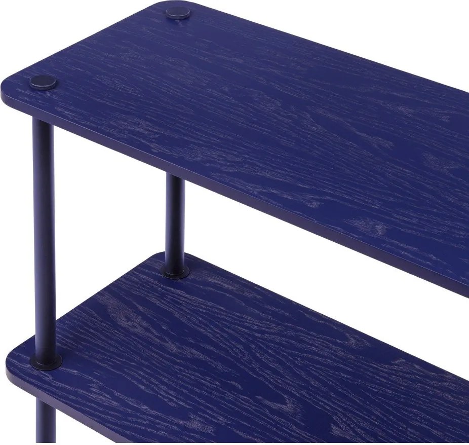 Kék polcos állvány tölgyfa dekorral 80x54,5x35 cm Teidi – noo.ma