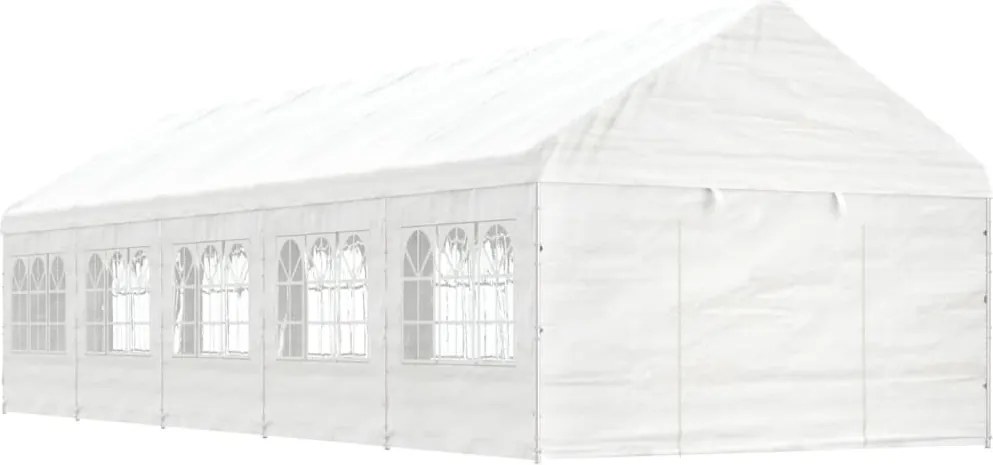 vidaXL fehér polietilén pavilon tetővel 11,15 x 4,08 x 3,22 m