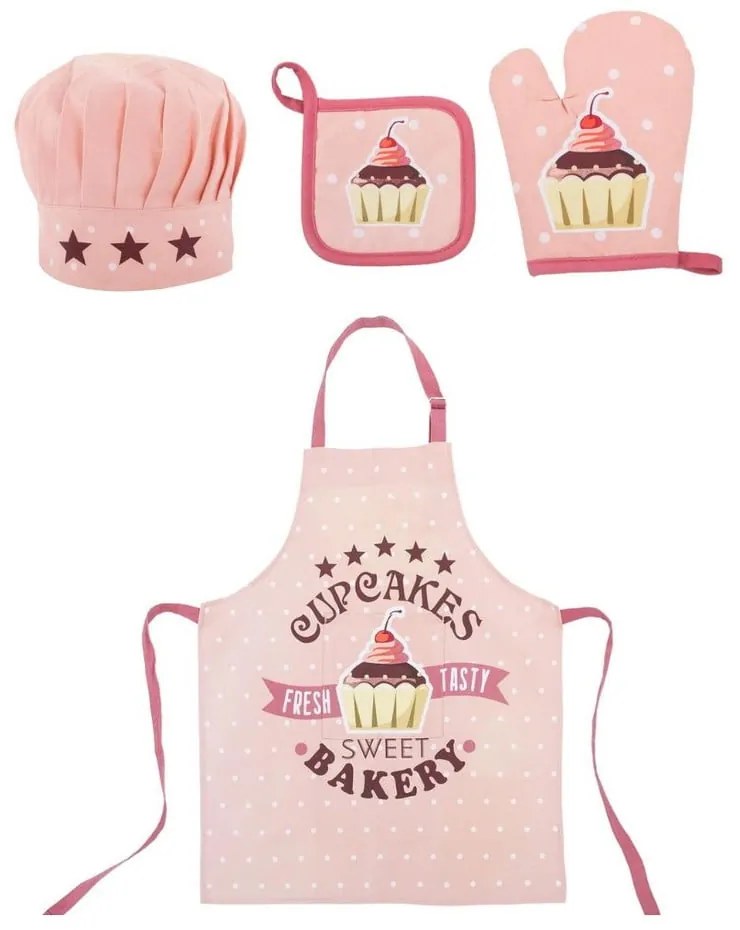 Pamut gyerek konyhai szett 4 db-os Cupcakes - Tiseco Home Studio