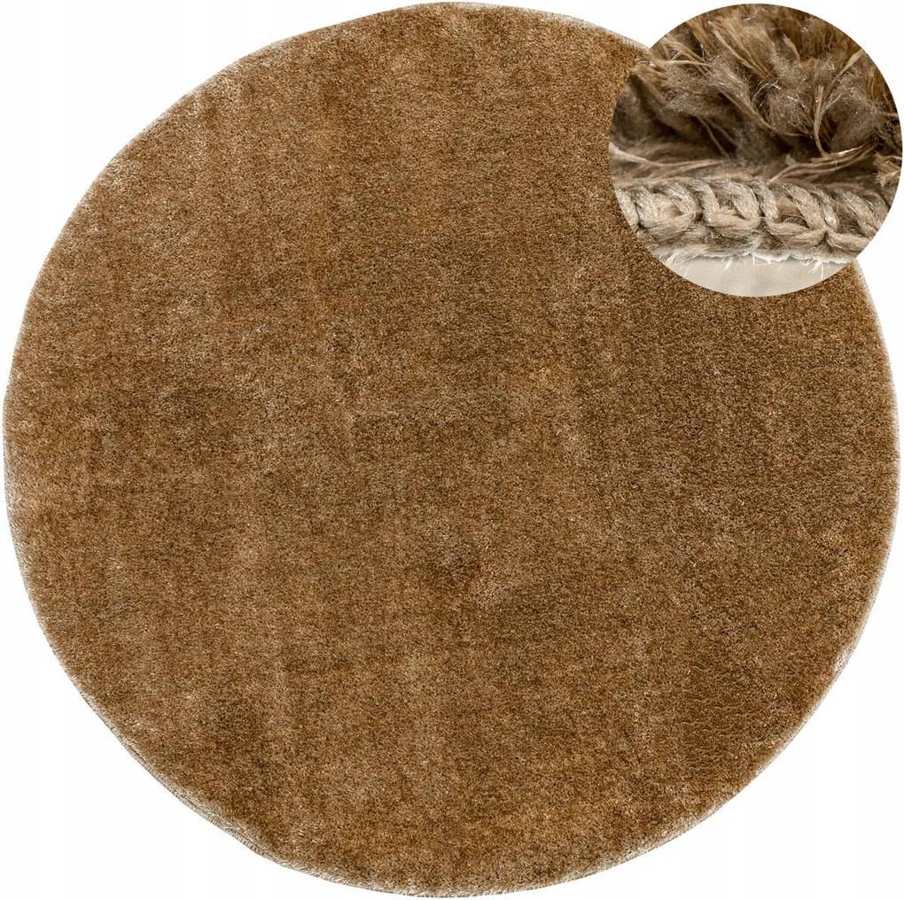 Fürdőszobaszőnyeg Kerek Bézs Csúszásgátló Mosógép Malmo átm. 200 cm