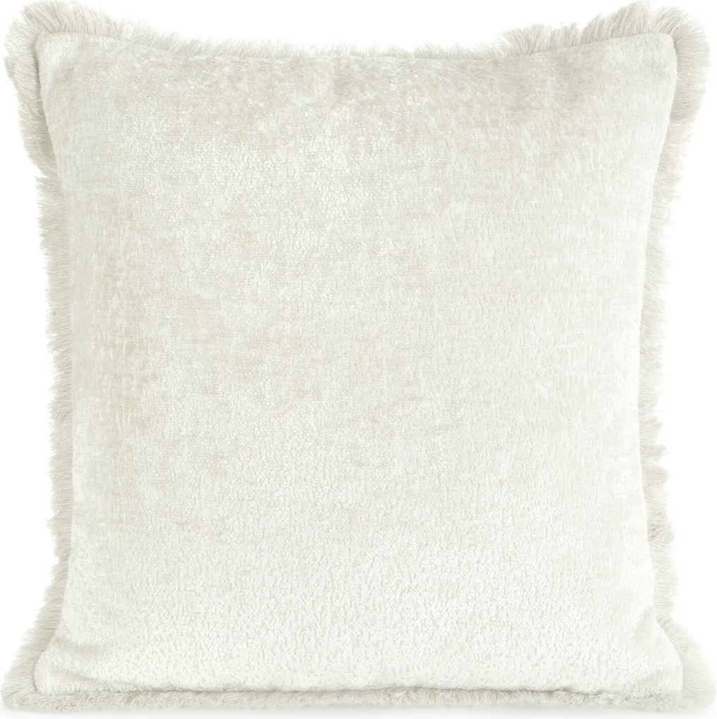 Adia párnahuzat 45x45 cm krémszínű rojtos dekoratív boglárka Boho