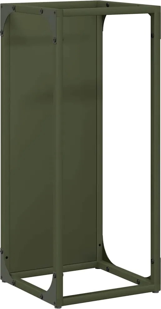 vidaXL olívazöld hidegen hengerelt acél tűzifatároló 25x25x60 cm