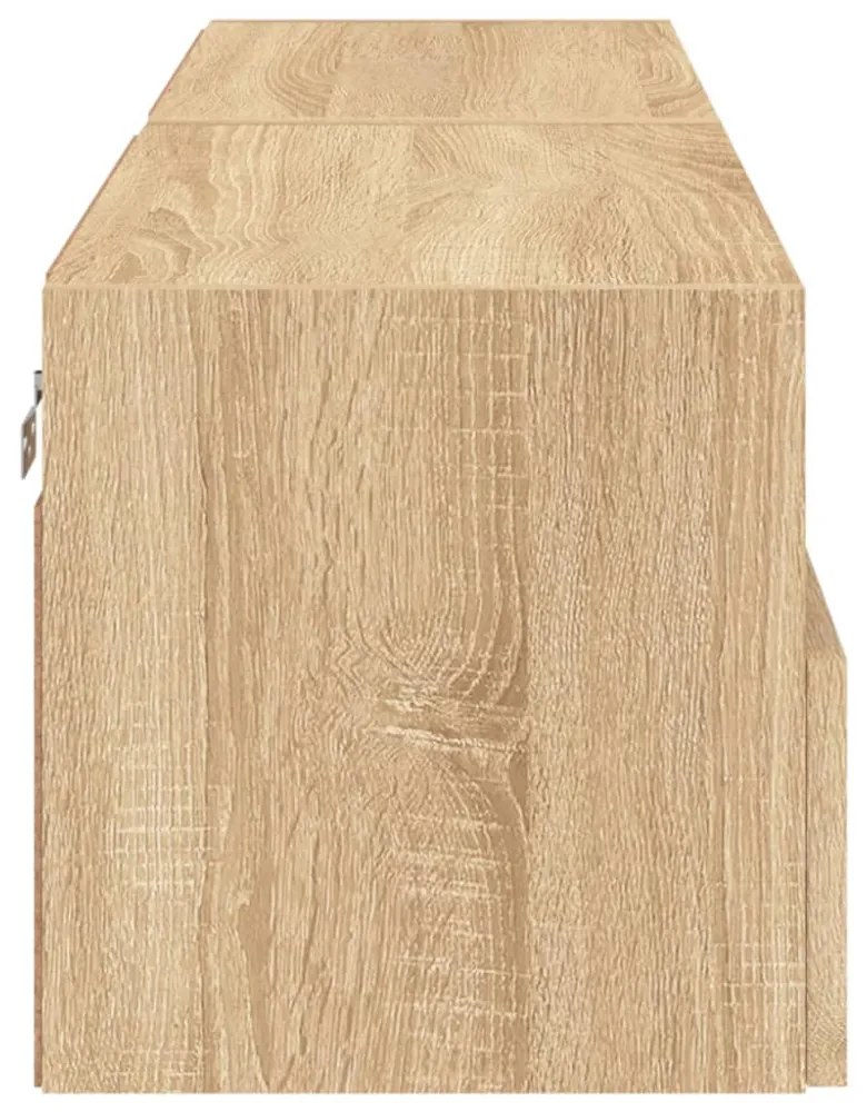 2 db sonoma tölgy színű szerelt fa fali TV-szekrény 60x30x30 cm