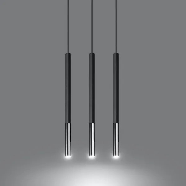 Sollux SL.0886 - Csillár zsinóron MOSAIC 3xG9/12W/230V fekete/króm