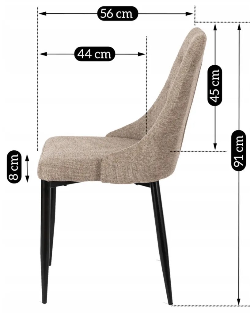 Sötét Bézs Szövet Étkezőszék. CORK 2