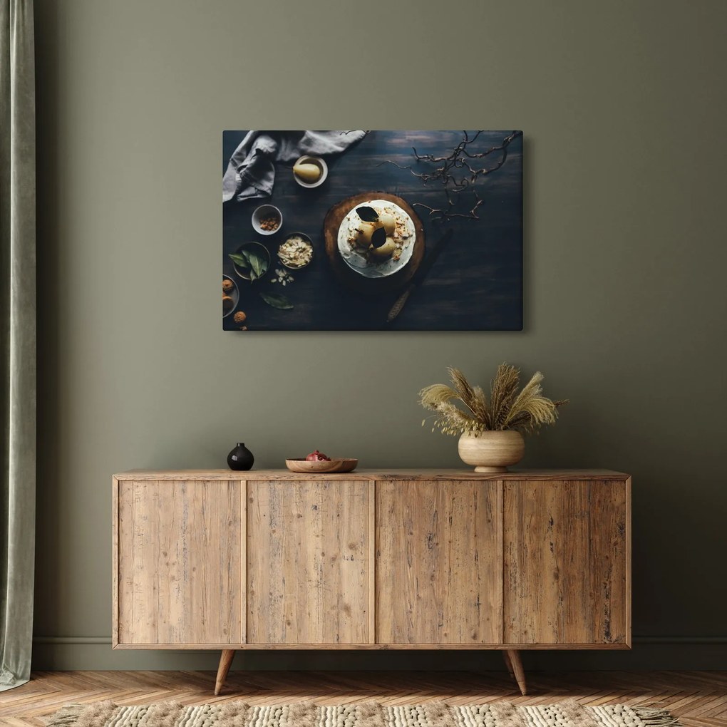 Desszert az asztalon képe (90x60 cm)