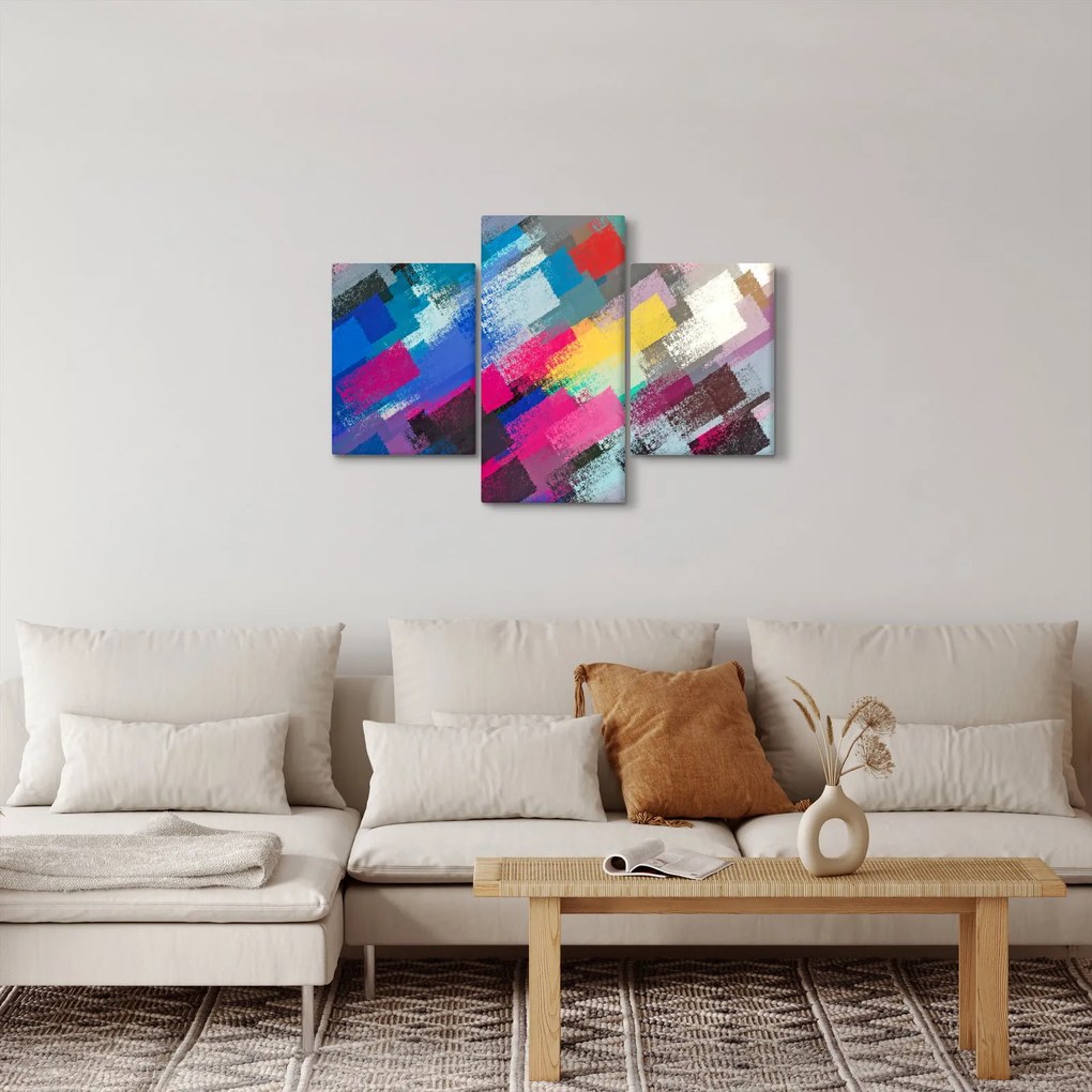 Kép - Színes ecsetvonások (90x60 cm)