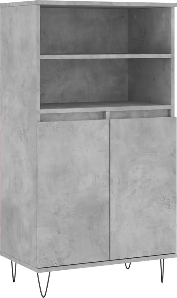 vidaXL betonszürke szerelt fa magasszekrény 60 x 36 x 110 cm