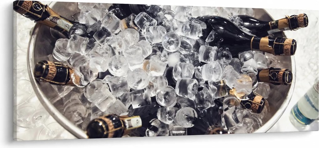 Kép - pezsgő a jégben (120x50 cm)
