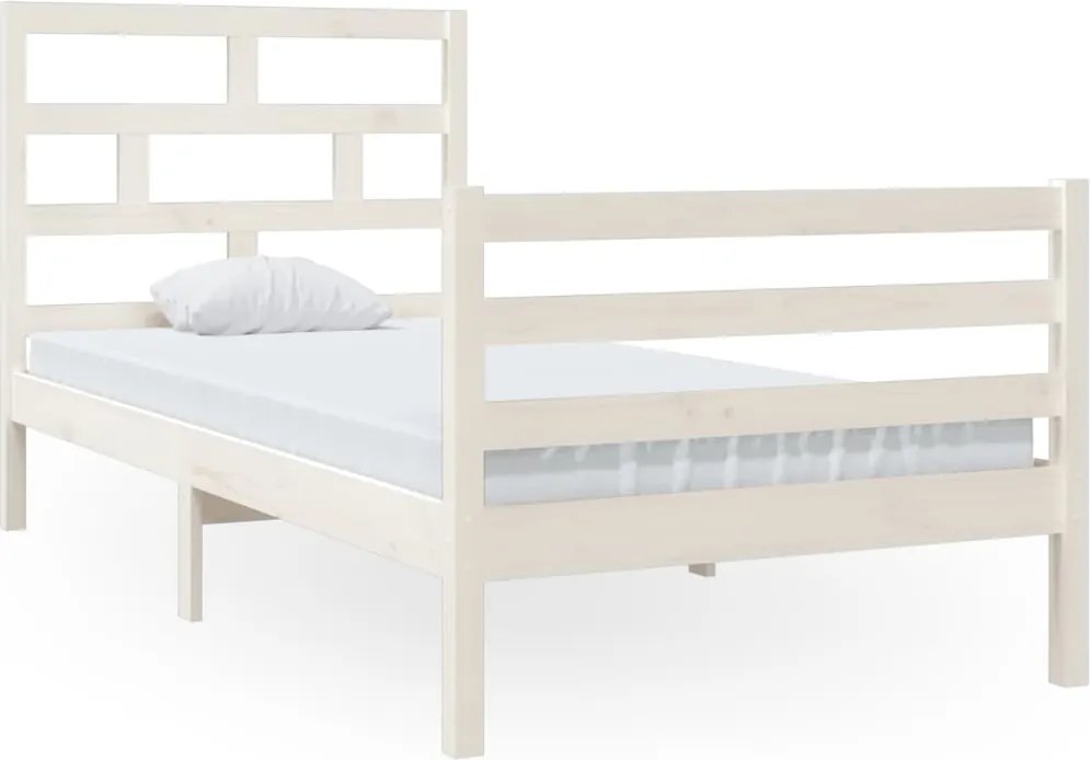 vidaXL fehér tömör fa ágykeret 90 x 200 cm