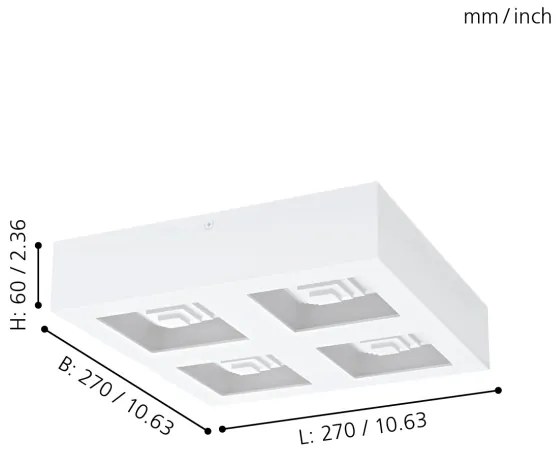 Eglo 96794 - LED Mennyezeti lámpa FERREROS 4xLED/6,3W/230V