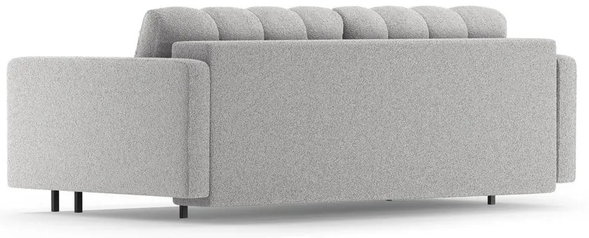 Világosszürke buklé kinyitható tárolóhelyes kanapé 222 cm Bali – Cosmopolitan Design