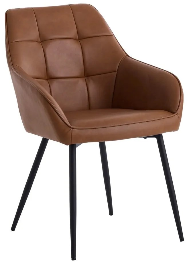 Barna kárpitozott karfás étkezőfotel szett 2 db-os Nolan Square – Unique Furniture