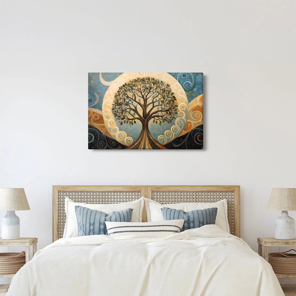 Kép – Életfa és spirálok (90x60 cm)