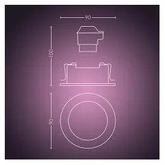 Philips 50451/48/P7 - LED RGBW Beépíthető lámpa Hue CENTURA 1xGU10/5,7W/230V