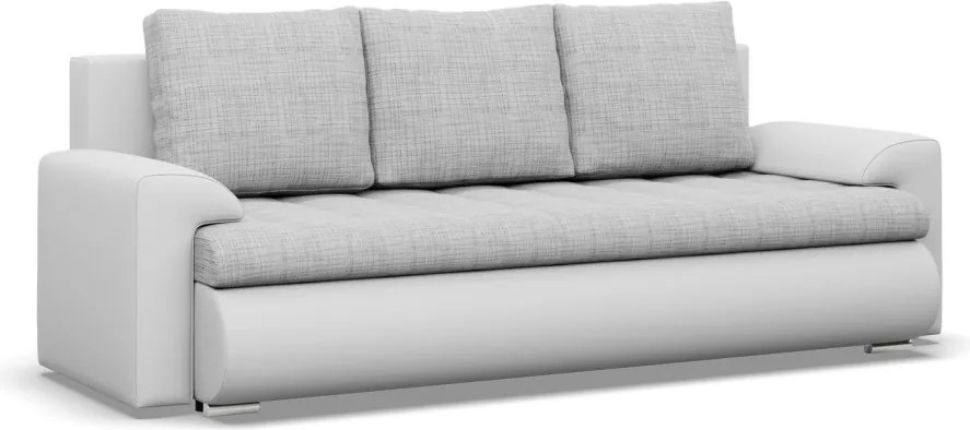 Tokio kanapéágy, fonott + műbőr, szürke - fehér