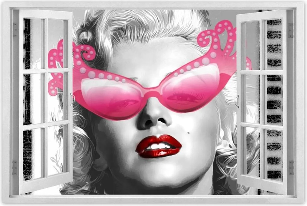 Poszter 60x40 Monroe rózsaszín szemüveg