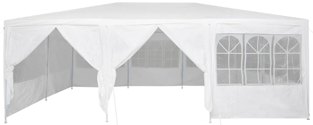 Parti Pavilon 10 Oldalfallal - Fehér 6x4 m PE