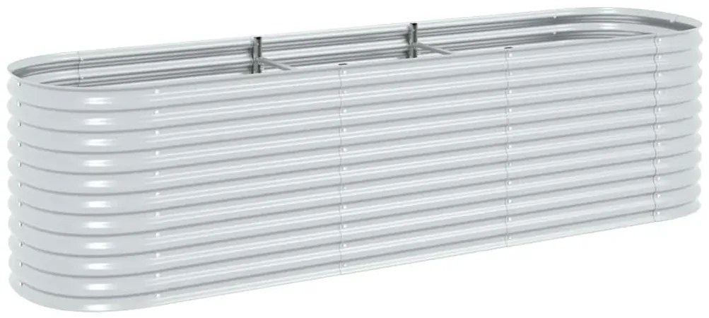 vidaXL ezüstszínű horganyzott acél kerti magaságyás 320 x 80 x 81 cm