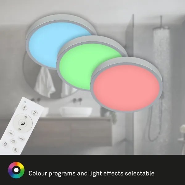 Briloner 3709-014 - LED RGBW Dimmelhető mennyezeti lámpa LED/22W/230V ezüst + távirányító