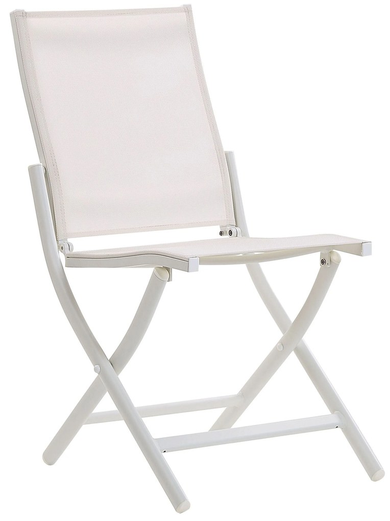 Fehér Kétszemélyes Összecsukható Alumínium Balkon Szett CAORLE Beliani