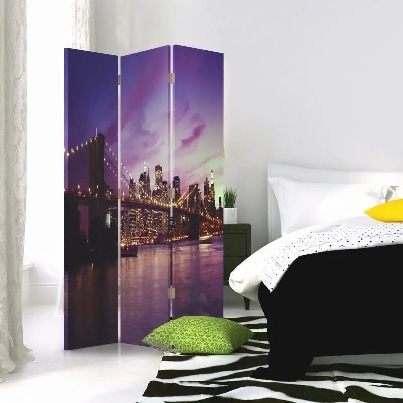 Gario Paraván Manhattan lilába merülve Méret: 110 x 170 cm, Kivitelezés: Klasszikus paraván