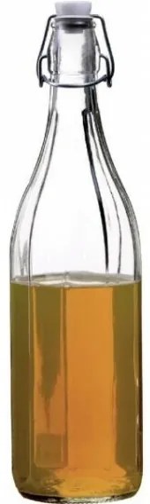 Üvegpalack klipszes záródással, 1 l, 6 db, 1 l