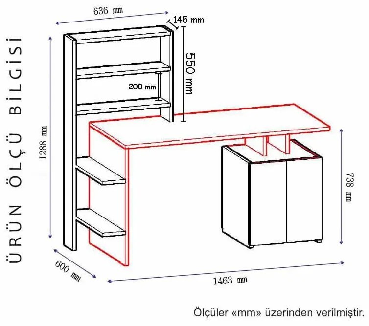 PC asztal Menile 2 (dió + antracit) . 1094965