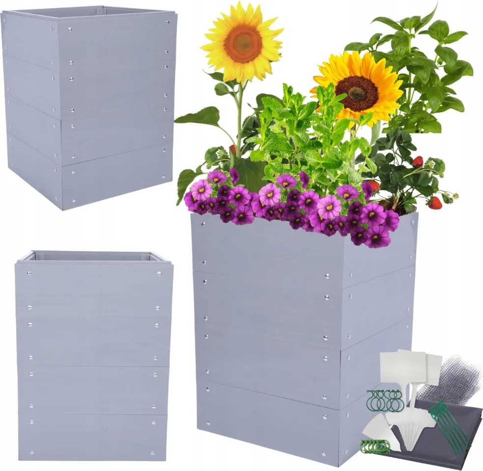 Zöldségtartó műanyag ágyás magasított Pvc zöldségtároló láda 80x80x60