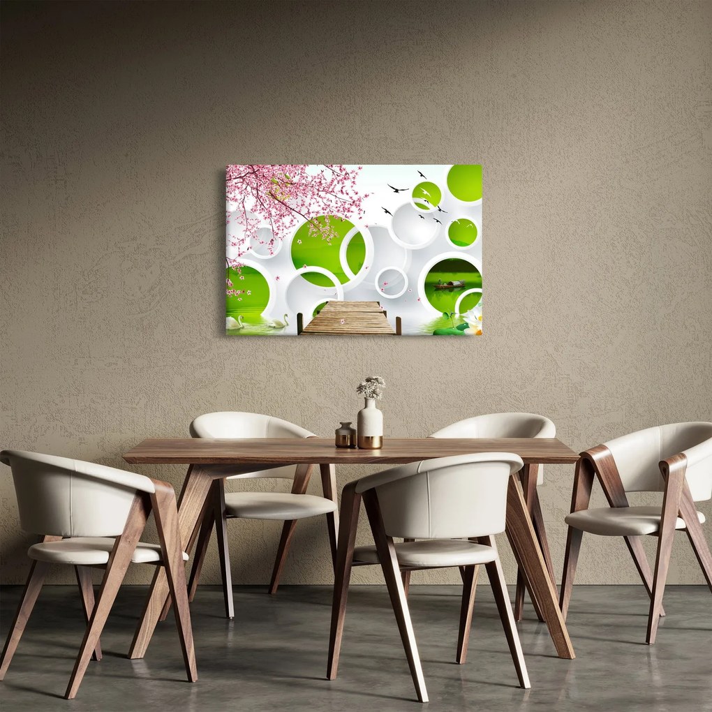 Kép - móló a tó felett (90x60 cm)