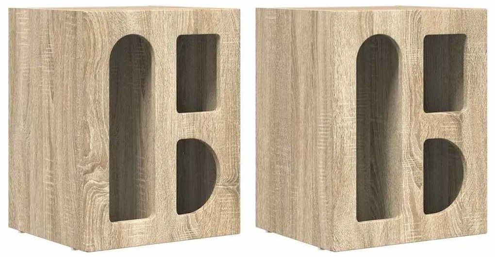 vidaXL Éjjeli asztal 2 pcs Sonoma tölgy 40 x 35 x 50 cm Faanyag
