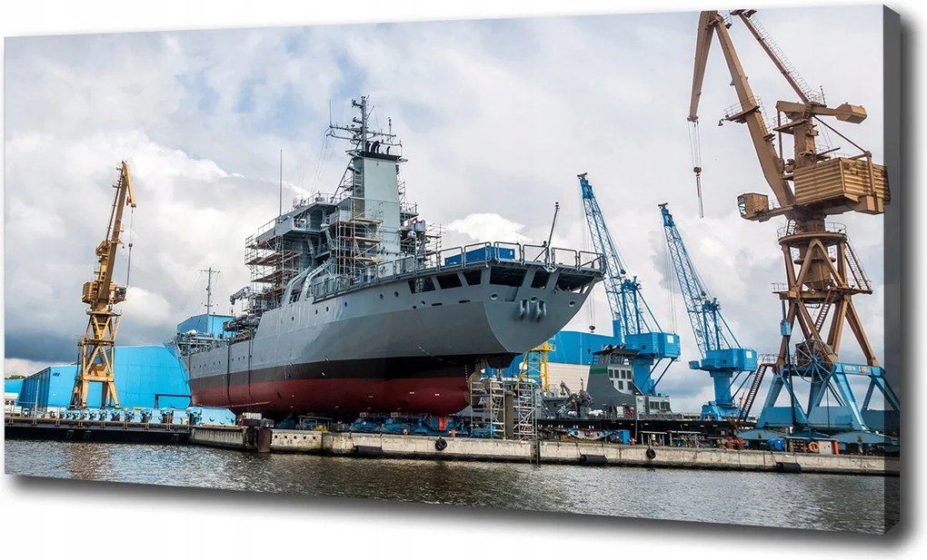 Vászonkép Hajógyár hajó 100x70 cm