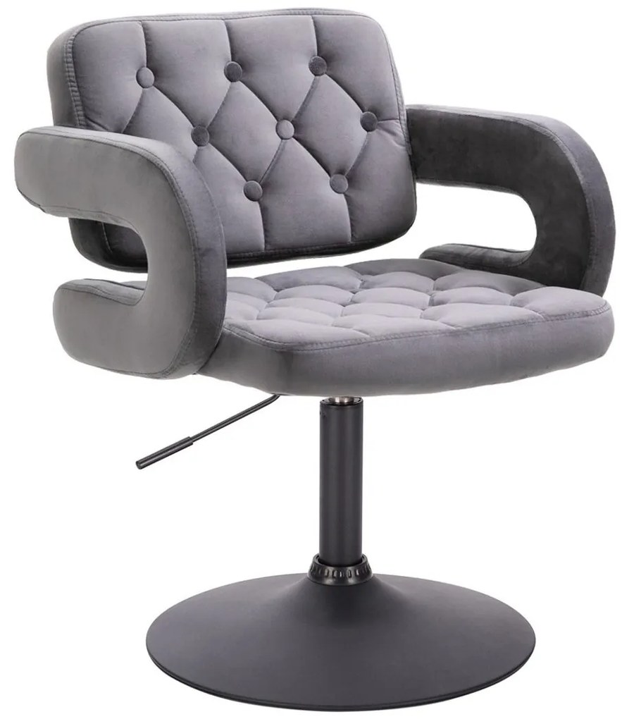 HR8403N Grafit modern velúr szék fekete lábbal