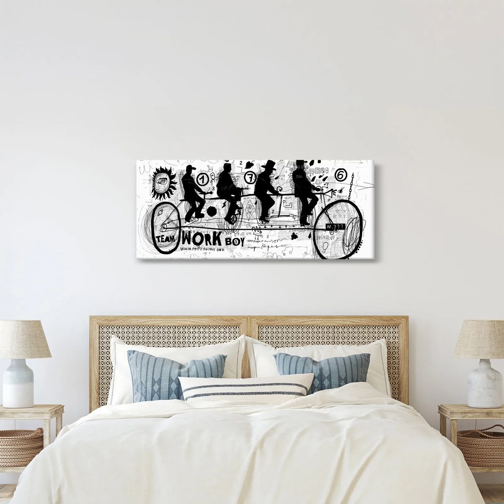 Kép - Csapatmunka, biciklizés (120x50 cm)