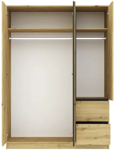 BASIT Gardrób Szekrény Tölgy Színben 150 cm