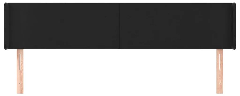 sötéts műbőr szárnyas fejtámla 183x16x78/88 cm