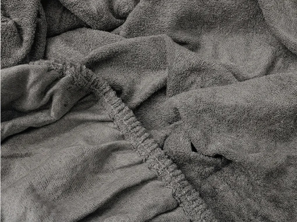 Frottír sötétszürke lepedő EXCLUSIVE 90x200 cm
