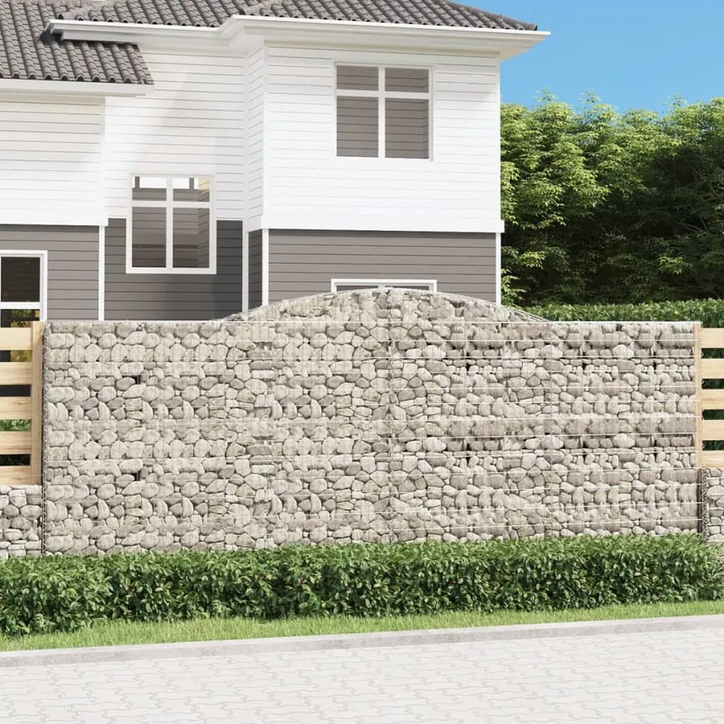 6 db íves horganyzott vas gabion kosár 400x30x160/180 cm