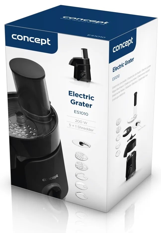 Concept ES1010 elektromos reszelő Friss saláta,fekete