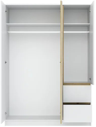 BASIT Gardrób Szekrény Fehér Színben 147 cm