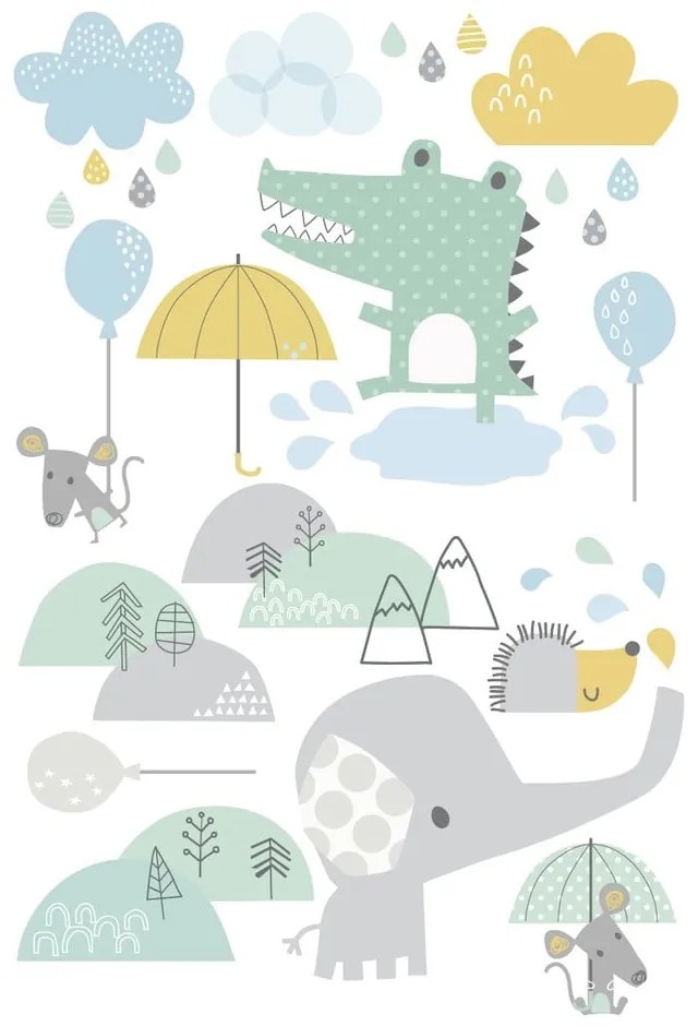 Animals in the Rain gyerek falmatrica - Ambiance
