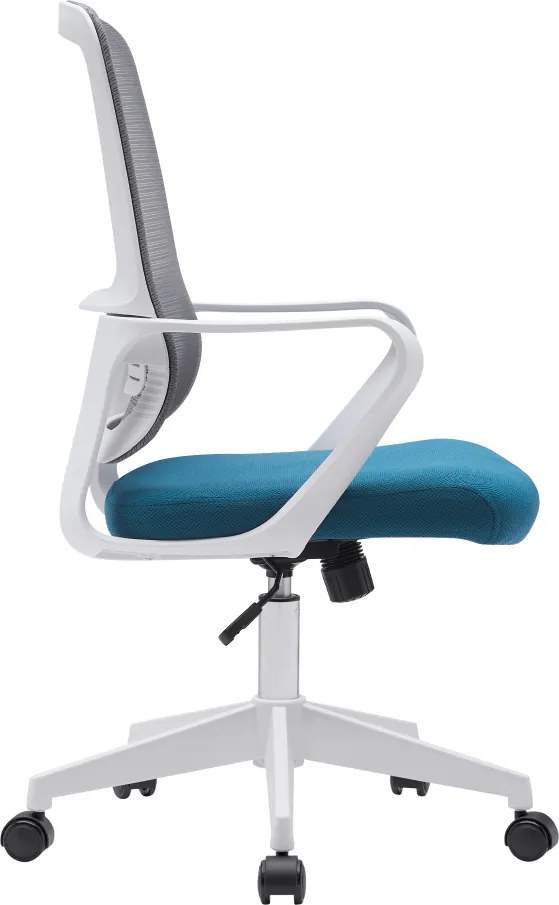 Irodai szék, szürke/petróleumzöld/fehér, SALOMO TYP 1