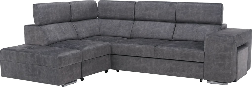 Ülőgarnitúra, szürke, balos, MALAGA