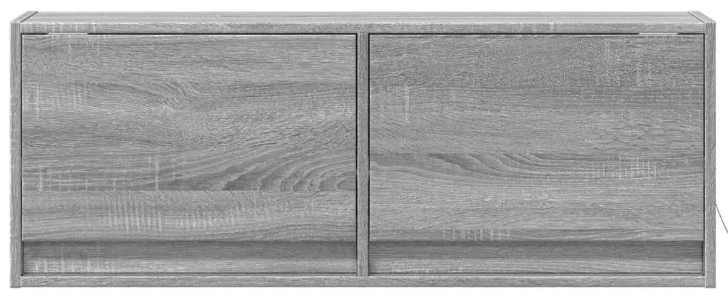 szürke sonoma színű fali TV-szekrény LED-ekkel 100 x 31 x 35 cm
