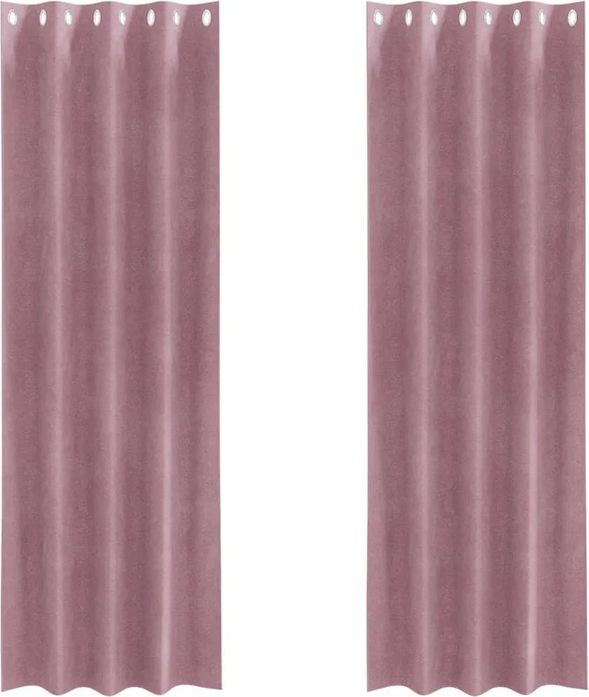 vidaXL Sötétítő függönyök 2 pcs Sötét rózsaszín 140 x 225 cm Bársony