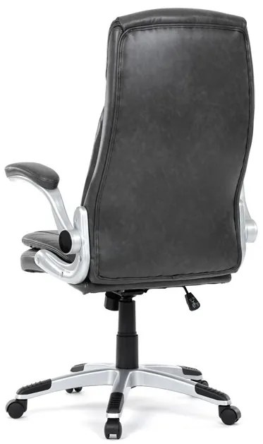 Szürke Ökobőr Irodai Főnöki Szék Hinta Mechanikával. KA-F1218 GREY