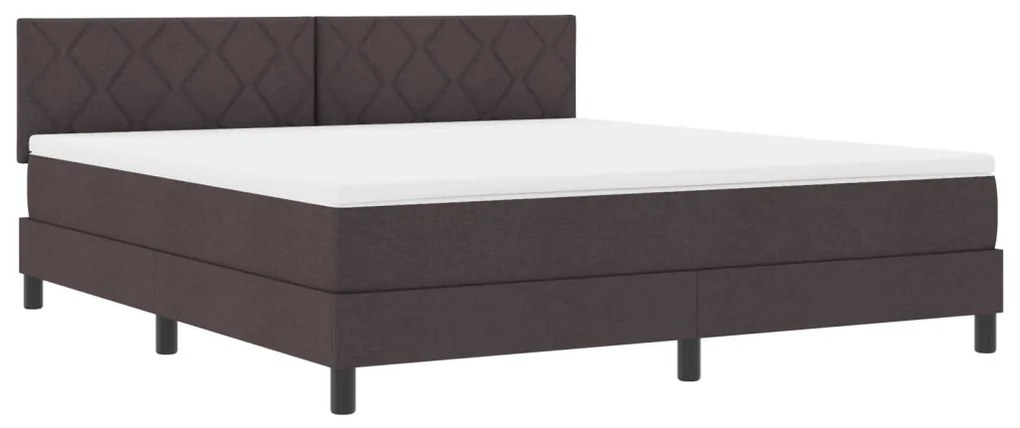 Box Spring Ágy Matrac Sötétbarna 180x200 cm Szövet