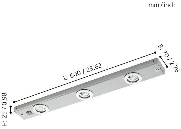 Eglo 93707 - LED Kompakt lámpa KOB 3xLED/2,3W/230V