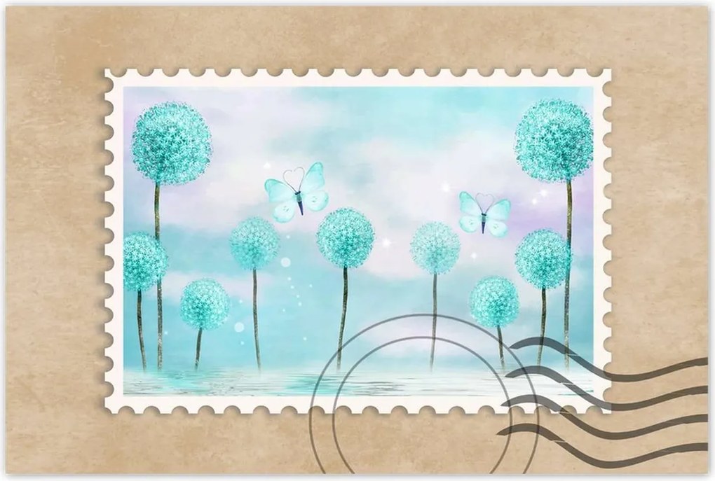 Poszterek 60x40 Pillangók Türkiz világ