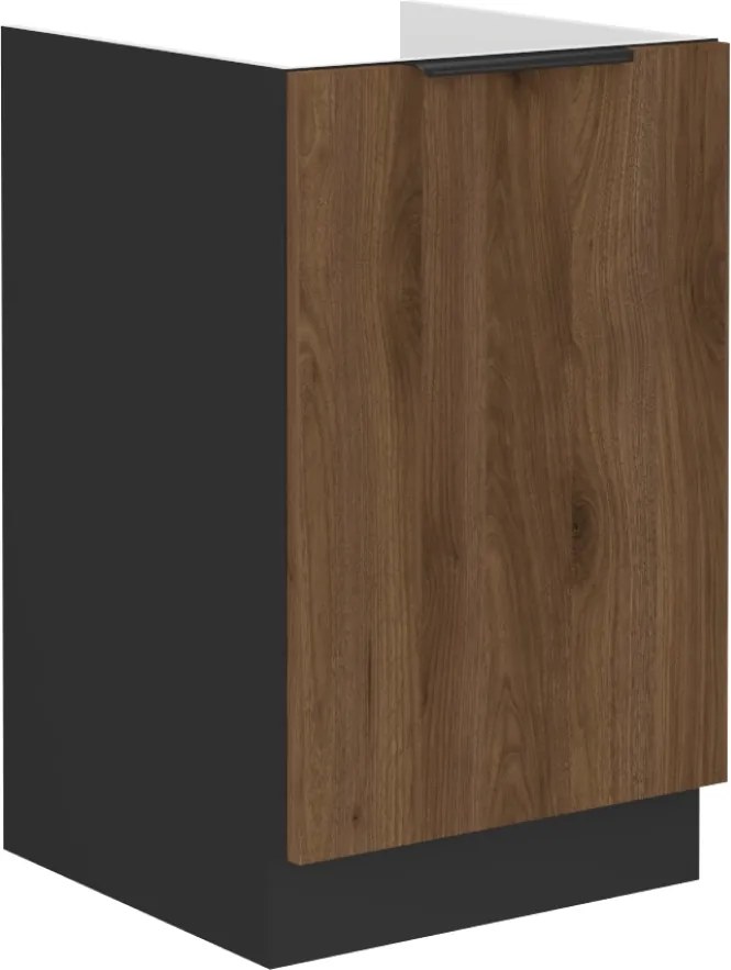 Mosogató szekrény, okapi dió/fekete, MENZO 50 ZL 1F BB